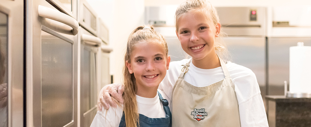 two girls in kitchen