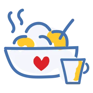 illustrated icon of a warm meal